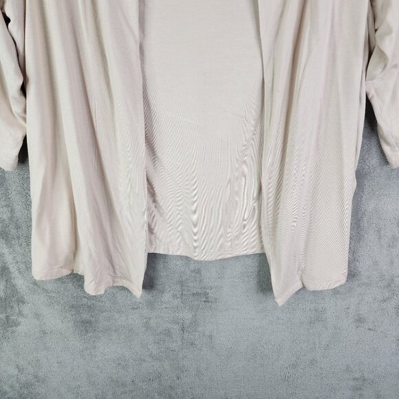 Womens Beige Tan Jay Cardigan With Layered Top & Chains 3/4 Sleeve Size M - Picture 3 of 12